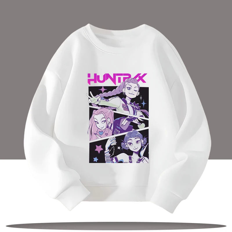 Vêtements pour enfants K-pop chasseurs de démons dessin animé imprimé 3-12 ans nouveau Style enfants col rond Sport chemise mignon fille haut décontracté