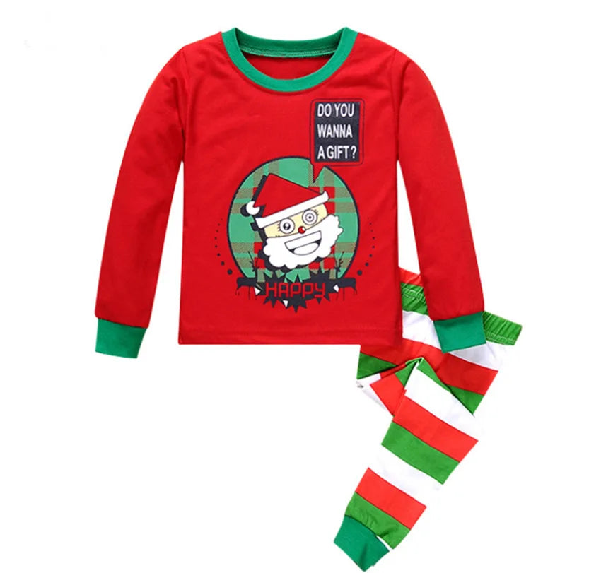 Ensemble haut et pantalon imprimés de noël pour enfants, vêtements pour garçons et filles, vêtements de maison pour fête de noël, ensembles mignons pour enfants, Costumes de Cosplay