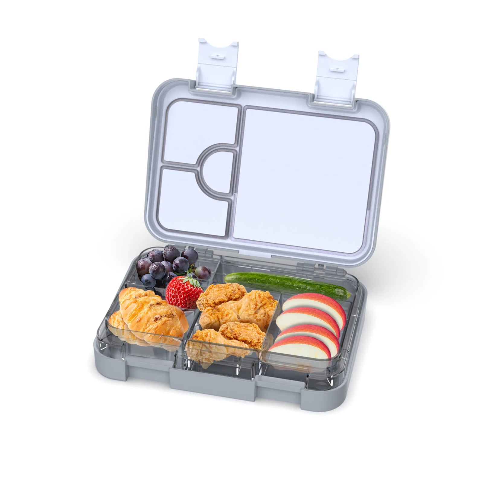 Boîte à lunch Bento pour enfants avec 4/6 compartiments, récipient alimentaire sans BPA, passe au micro-ondes et au lave-vaisselle pour les repas, l'école