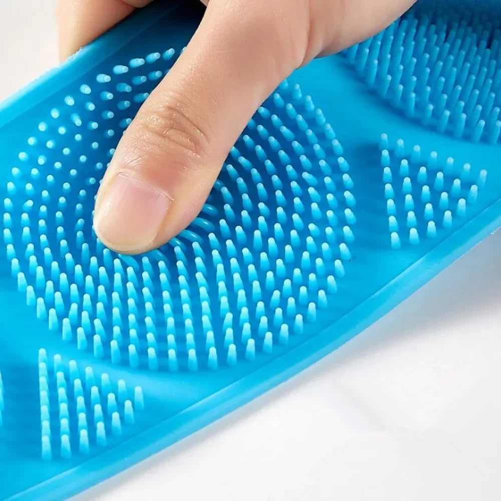 Silicone Body Scrubber, Back Massager, Exfoliating Sponge, Bath Brush, Bathroom, Shower Brush, Body Wash, Hair Removal, Bath Sponge