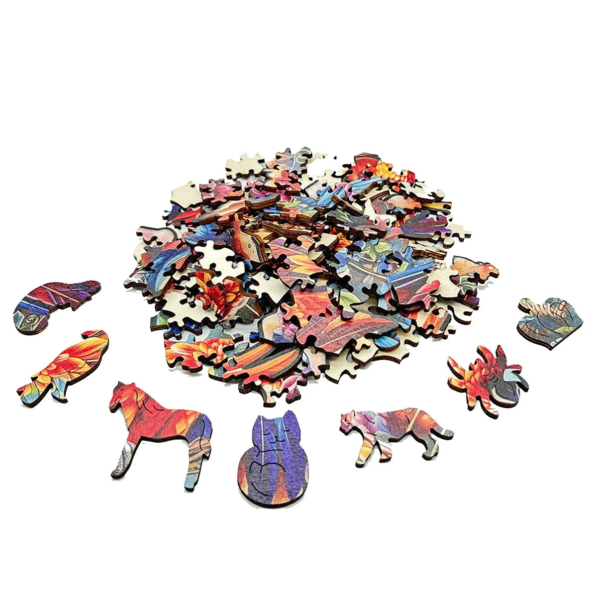 Puzzle en bois en forme d'animal irrégulier Puzzle en bois succulent coloré puzzle magique jouet intellectuel jouets éducatifs jeu naissance