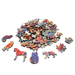 Puzzle en bois en forme d'animal irrégulier Puzzle en bois succulent coloré puzzle magique jouet intellectuel jouets éducatifs jeu naissance