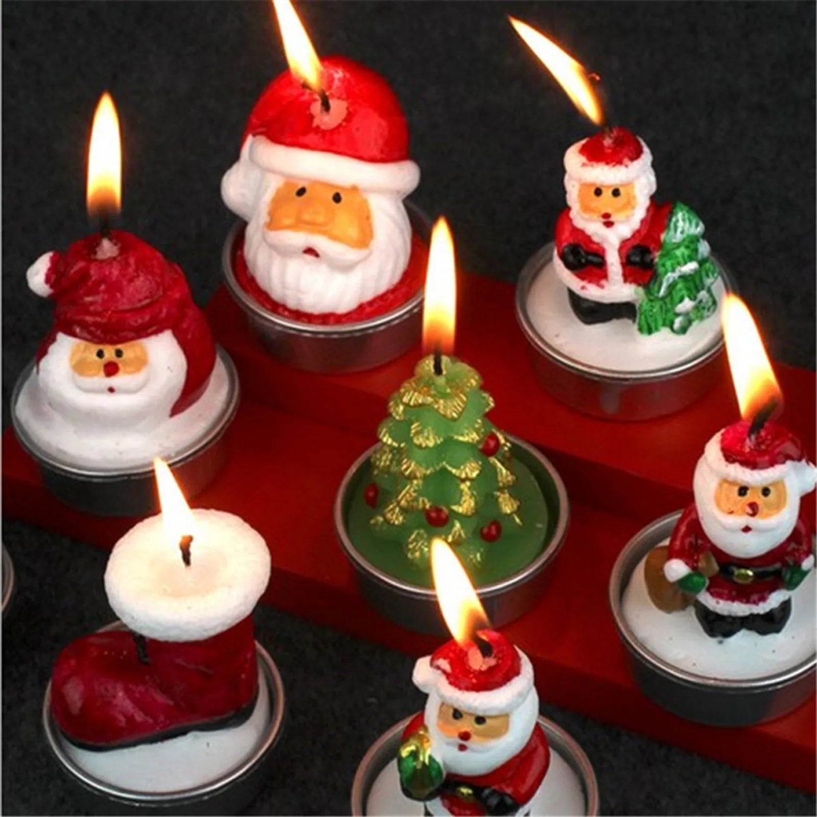 Bougie parfumée pour arbre de noël, faite à la main, père noël, bougies mignonnes en cire de soja, bonhomme de neige, bougies de mariage, décoration de la maison, cadeaux de fête de noël