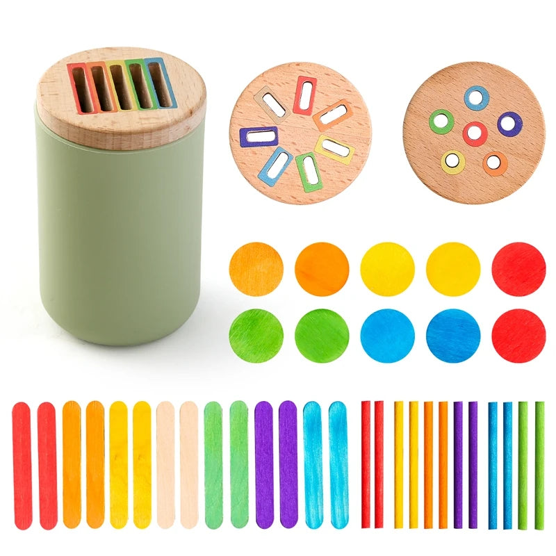 Jouets en bois Montessori, tri des couleurs, jouets à motricité Fine, jouets sensoriels assortis, Puzzle éducatif précoce, cadeau pour tout-petits