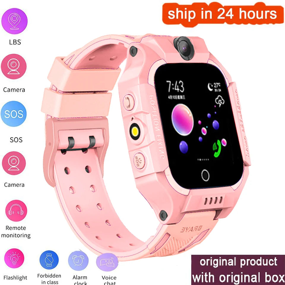 2025New montre originale appel enfants montre intelligente enfants SOS étanche Smartwatch horloge carte SIM localisation Tracker enfant montre 2025