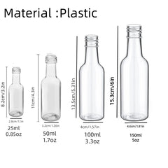 30 pièces, 25/50/100/150mlMini bouteilles d'alcool, bouteilles d'esprit vides en plastique réutilisables pour réception-cadeau pour bébé, mariages, fêtes de mariée
