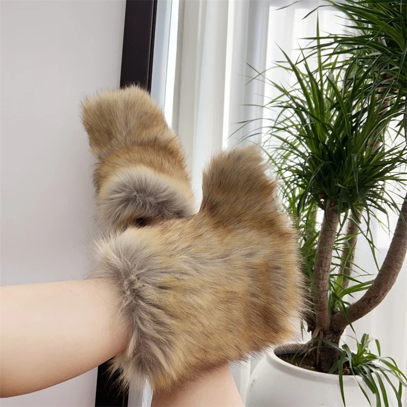 Nouveau Hiver fourrure une pièce fourrure de raton laveur femme bottes de neige chaussures de fourrure en plein air mi jambe bottes