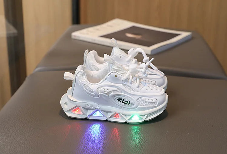 Chaussures pour bébés, baskets lumineuses et maladroites pour garçons et filles, petites et moyennes tailles, à semelles souples, nouvelle collection printemps-automne 2023