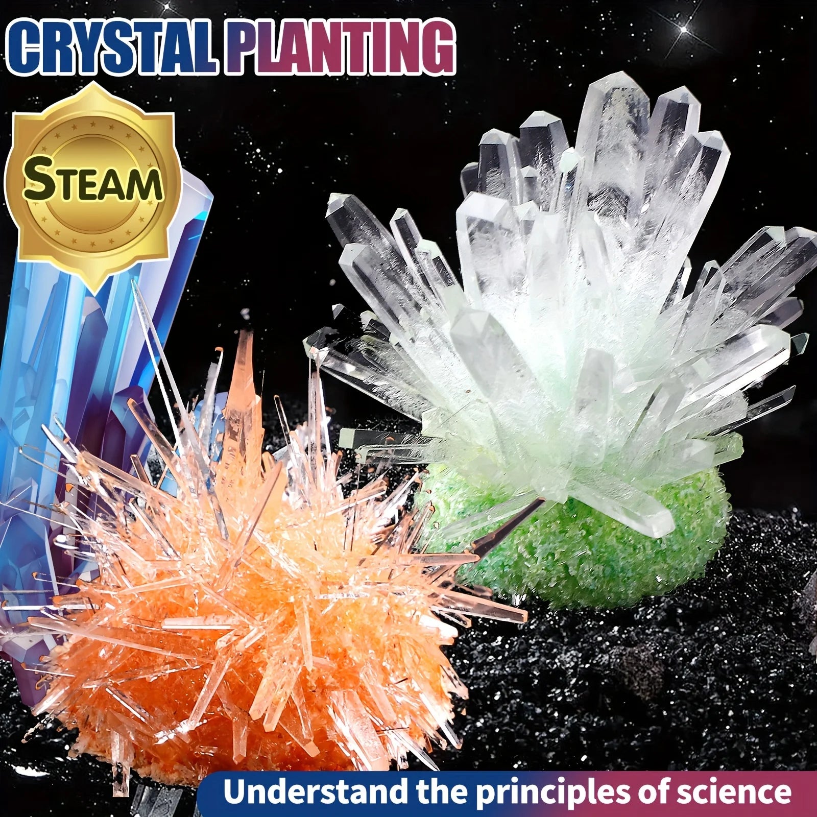 Jouets d'éducation scientifique, croissance et plantation de cristaux, jouets de puzzle éducatifs, jouets de croissance de cristal DIY, Halloween/noël