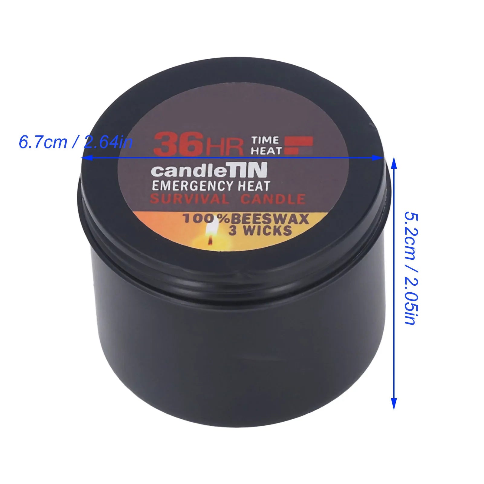 Bougie de survie largement utilisée, ambiance romantique, naturelle, combustion de 36 heures, bougies longue durée, 3 mèches pour la maison, le Camping en plein air