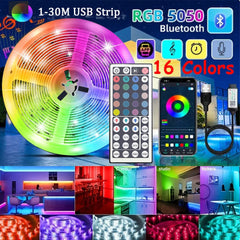 1-30M 5V RGB USB LED Strip Light, DIY, Color Changing, Flexible Strip, Diode, LED Light for Room Decoration, Lighting