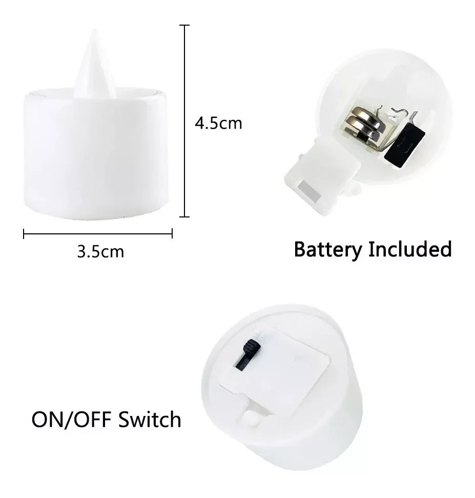 Bougie LED alimentée par batterie, fausse bougie à thé sans flamme, pour mariage, fête d'anniversaire, décoration de la maison, chandelier