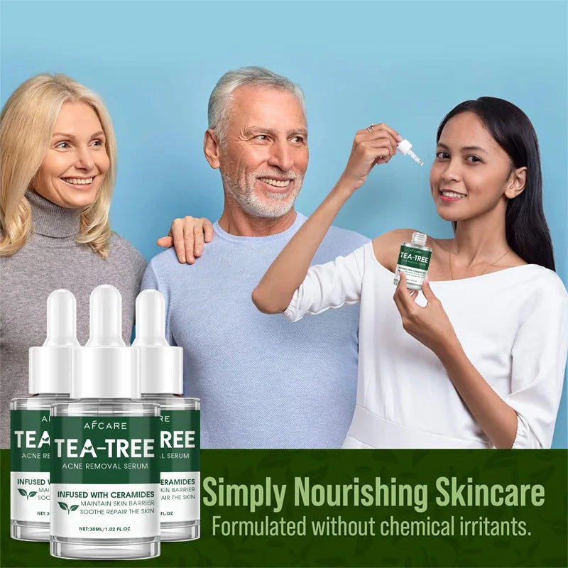 Sérum d'arbre à thé pour l'acné, soulagement végétalien, Non collant, peau claire et équilibrée pour apaiser, apaisant, irrité, hydratant, produit de soins pour la peau