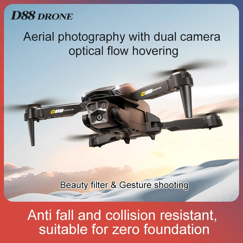 Xiaomi D88 Drone HD 8K double caméra photographie aérienne professionnelle flux optique vol stationnaire geste tir pliable quadrirotor ﻿