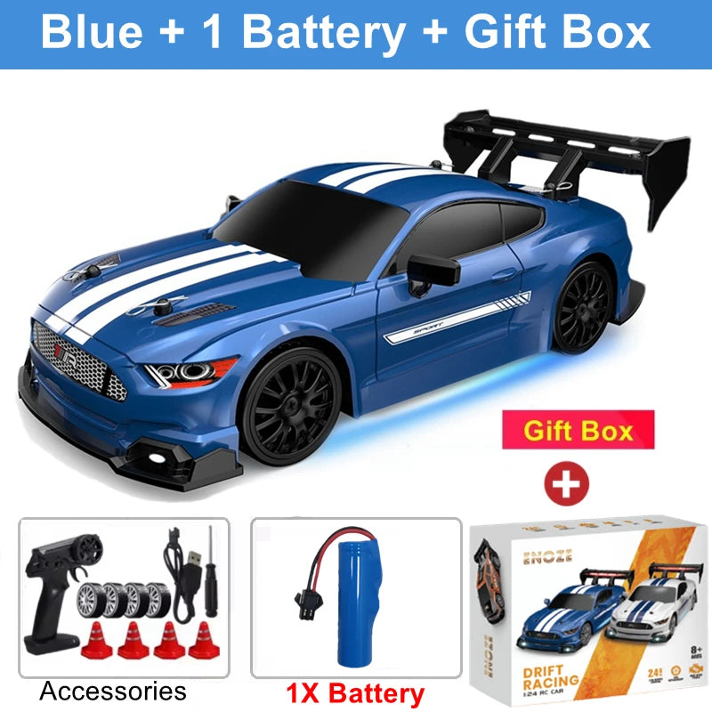 4WD RC Drift Car, High-Speed ​​Remote Control Racing Vehicle with LED Lights, 2.4GHz Radio, 4x4 Off-Road Truck, Children's Toy
