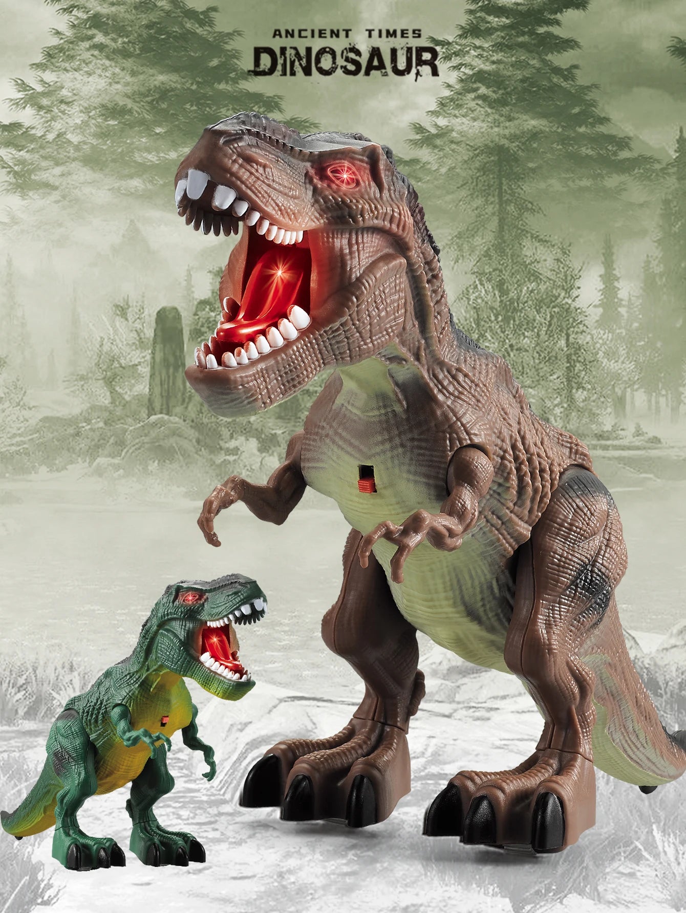 Dinosaur toys for children 3+, electric audiovisual dinosaur model, electronic walking robot, dinosaur toy, battery not included