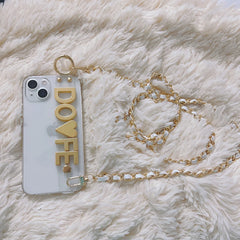 Funda Personalizadas nom étui avec sangle et chaîne coque de téléphone pour iPhone 15 11 12 17 16 13Pro Max 14 pro max couverture personnalisée