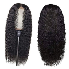 Perruque Lace Front Wig péruvienne naturelle, cheveux bouclés, sans colle