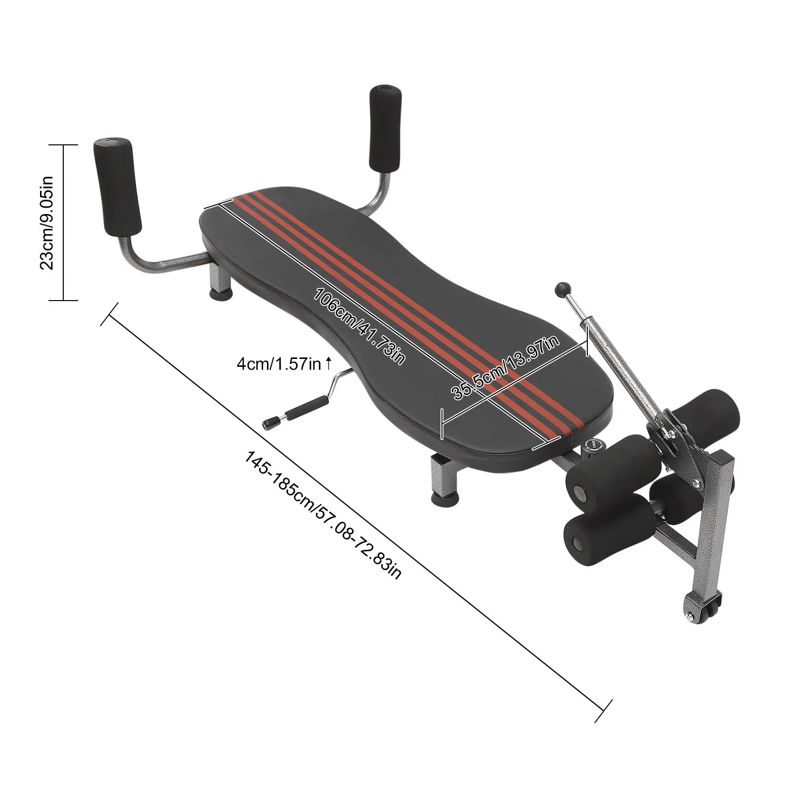 Extendable backrest decompression bench, inversion table, home workout bench, weight capacity up to 330 lbs
