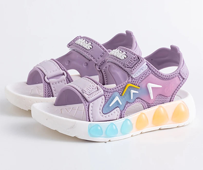 Sandales de Sport pour enfants, chaussures souples respirantes et résistantes à l'usure avec Velcro réglable, chaussures d'extérieur pour garçons et filles, été