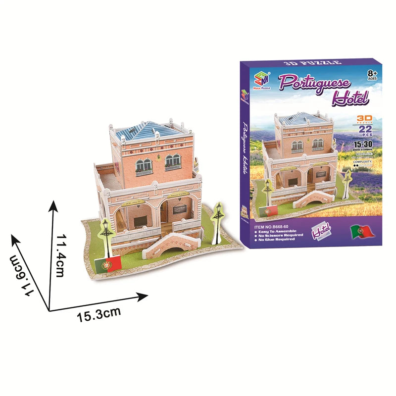 Jouets éducatifs Puzzles 3D jouets enfants développement intellectuel mondes Construction de bâtiments célèbres Puzzles 3D jouet