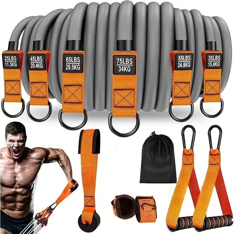 Ensemble de bandes de résistance pour exercices de Fitness, 300lb, Tubes élastiques, corde de traction, équipement d'entraînement pour le poids de la gymnastique à domicile