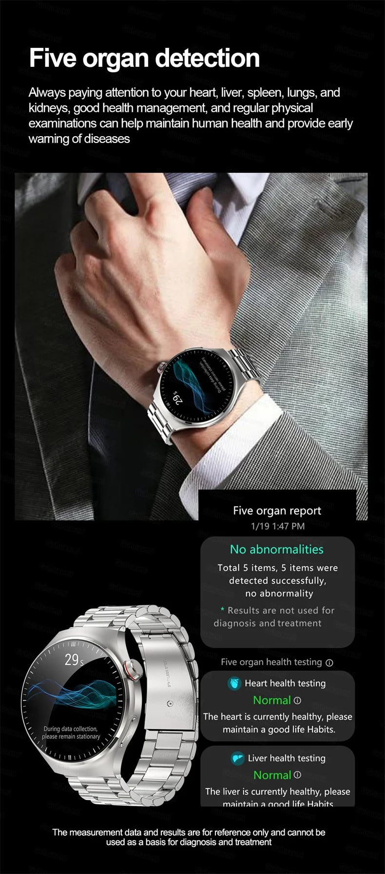Nouvelle surveillance de la santé montre intelligente examen physique santé Wacth pression artérielle ECG + PPG Sport appel Smartwatch pour Android iOS