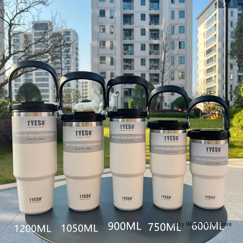 Tyeso Stainless Steel Thermos Coffee Mug, Double-Layer Insulated Travel Mug for Hot and Cold Drinks, Vacuum Flask, Car Water Bottle