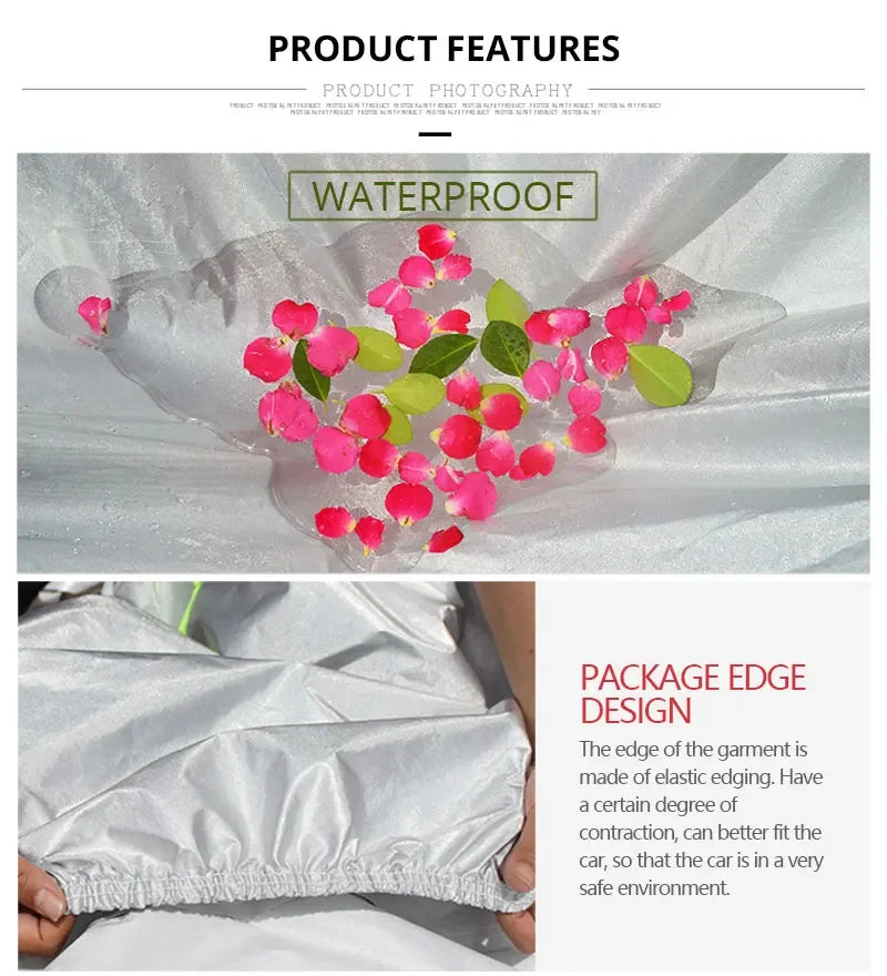 Full car cover, indoor and outdoor protection, sunshade, dustproof, UV-resistant, universal for sedans and SUVs