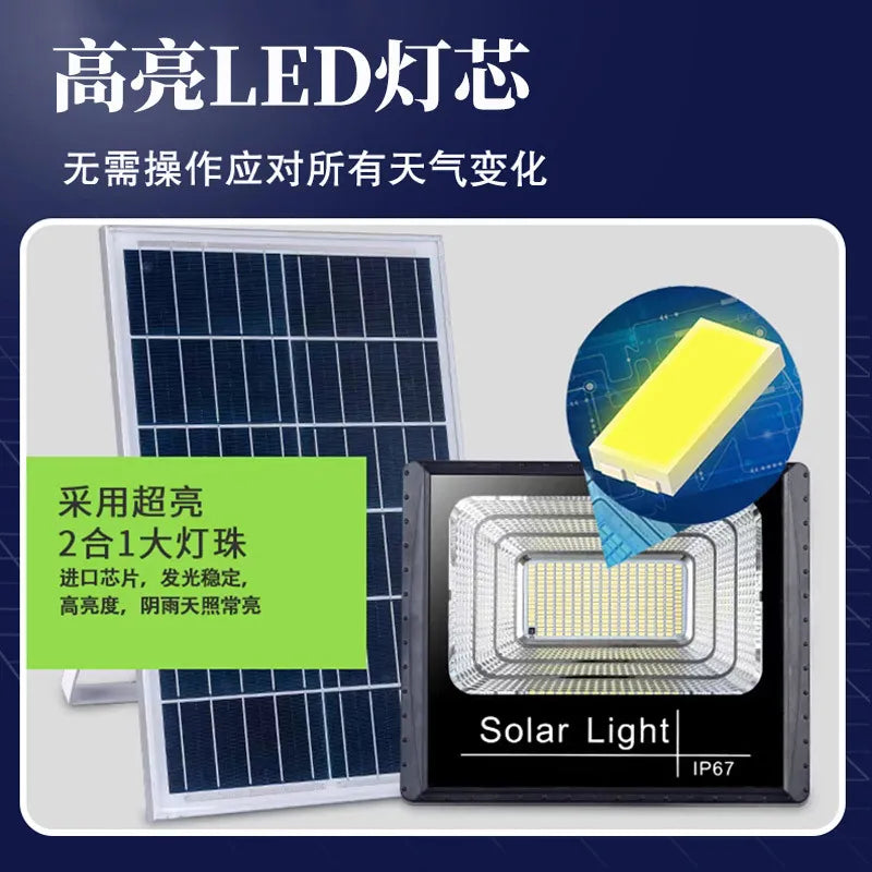 30-500W lampes solaires éclairage extérieur lumière de jardin projecteur ménage Rural lampadaires Super lumineux étanche applique chaude