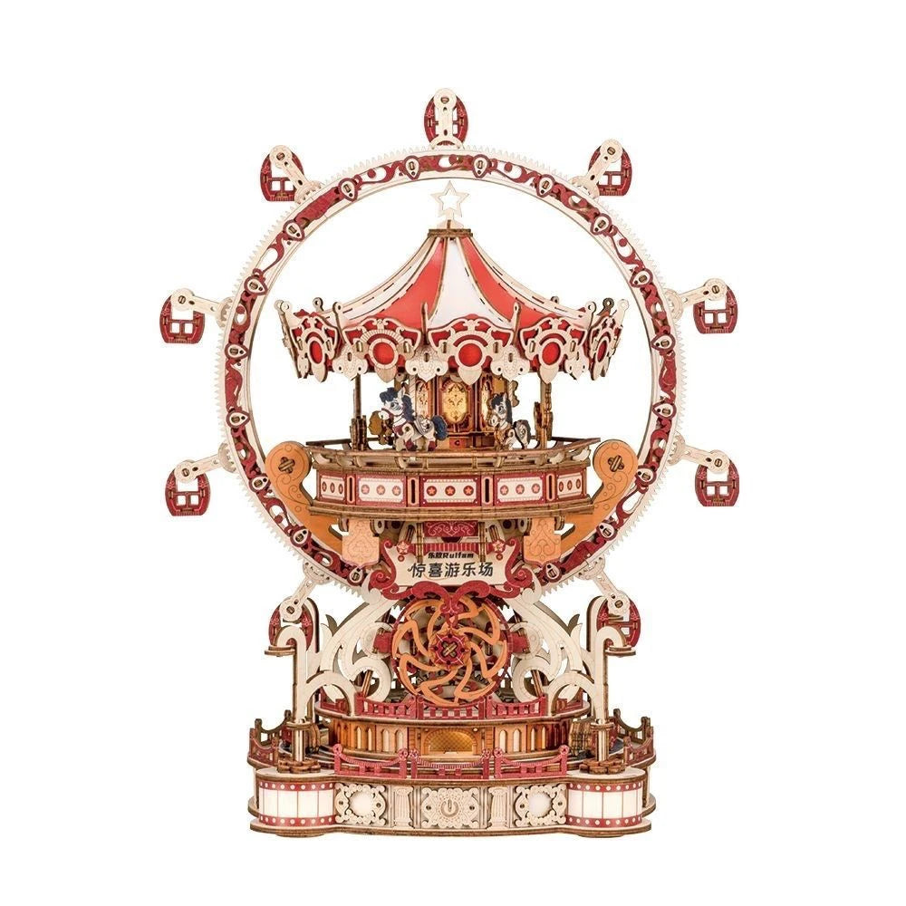 Nouveau bricolage 3D Puzzle en bois aire de jeux modèle Miniature Kits assemblage Puzzles peuvent tourner pour les amis cadeaux d'anniversaire