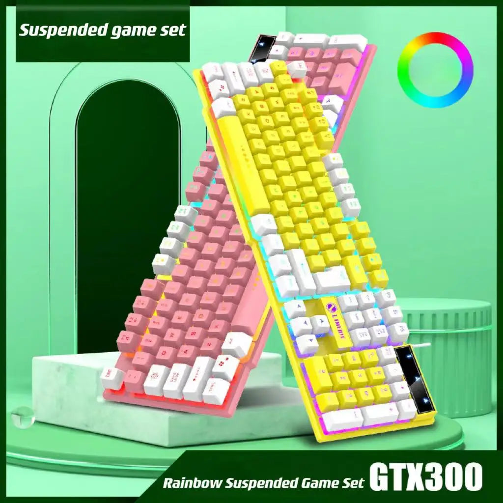 Filaire Clavier Et Souris Ensemble Usb Lumineux Mécanique Clavier Et Souris Pour PC Ordinateur Portable Jeu Bureau