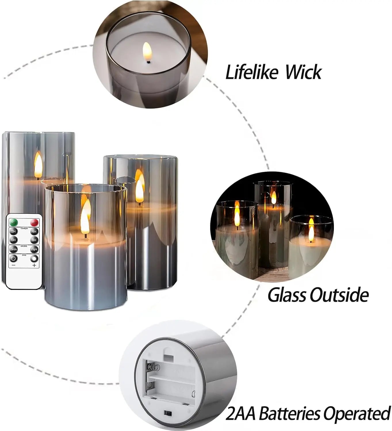 Bougies sans flamme 3D wick bougie LED électrique à piles avec télécommande pour fête hôtel mariage décoration d'anniversaire
