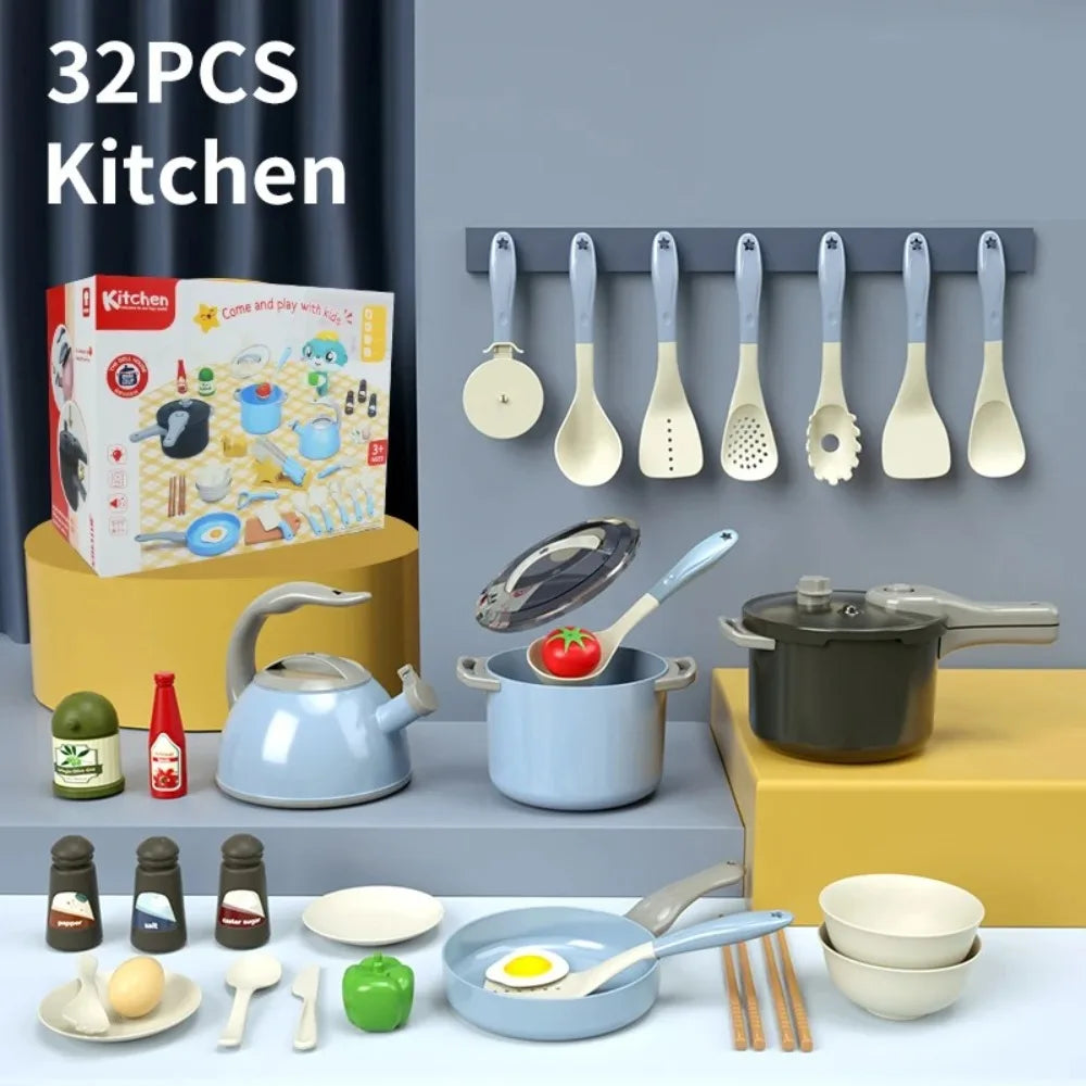 Ensemble de jeu de cuisine pour enfants, jouets de cuisine, ensemble de jeu pour les tout-petits, casseroles, cadeau
