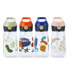 Bouilloire à boire en plastique pour enfants, tasse d'école Portable, bouteille d'eau pour enfants avec paille saine et sans BPA, 450ML