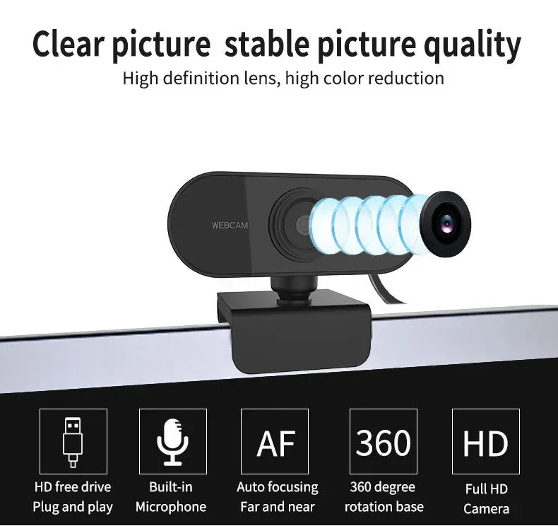 Caméra 1080P HD ordinateur HD USB caméra intégré Microphone USB caméra réseau caméra Web pour le travail avec trépied de Microphone