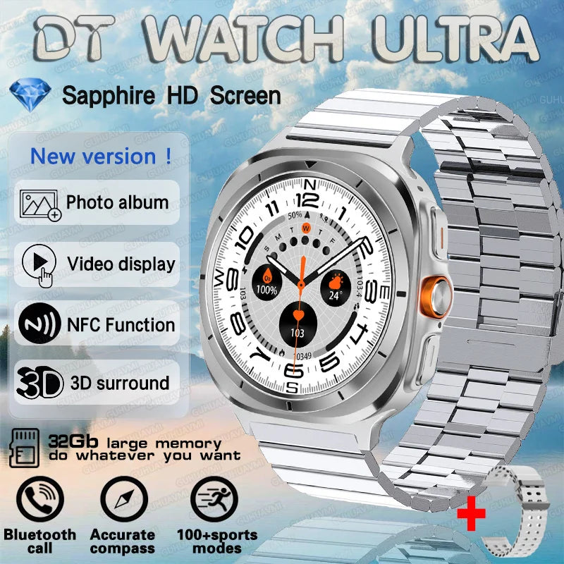 2025 nouvelle montre DT 7 montre Ultra intelligente hommes 32GB mémoire vidéo GPS NFC 47mm AMOLED Fitness sport Tracker santé montres intelligentes femmes