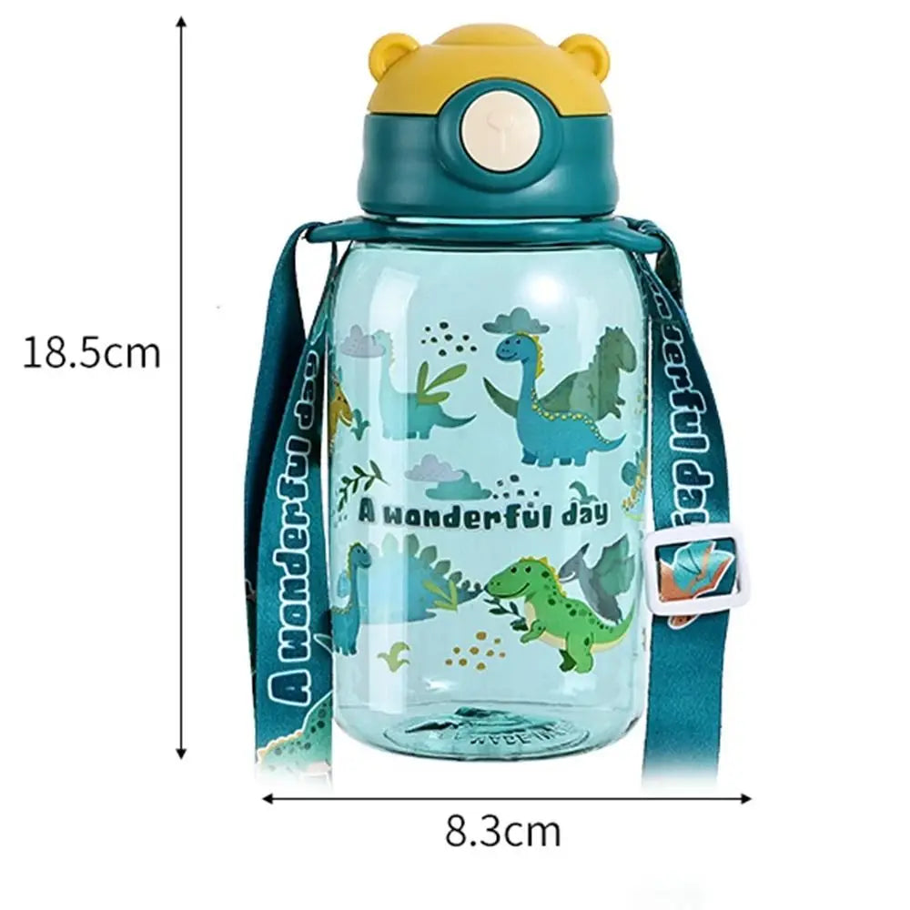 Bouteille d'Eau Portable de 650ml avec Paille pour Enfant, Sans BPA, Étanche, pour l'Extérieur