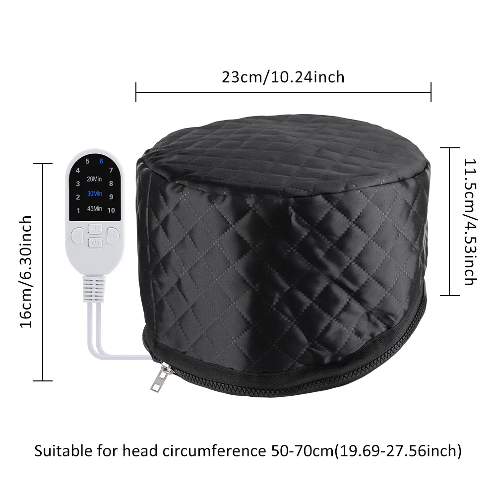 Bonnet chauffant SPA pour cheveux naturels noirs, masque capillaire à 10 niveaux, bonnet chauffant pour le traitement des cheveux, usage domestique