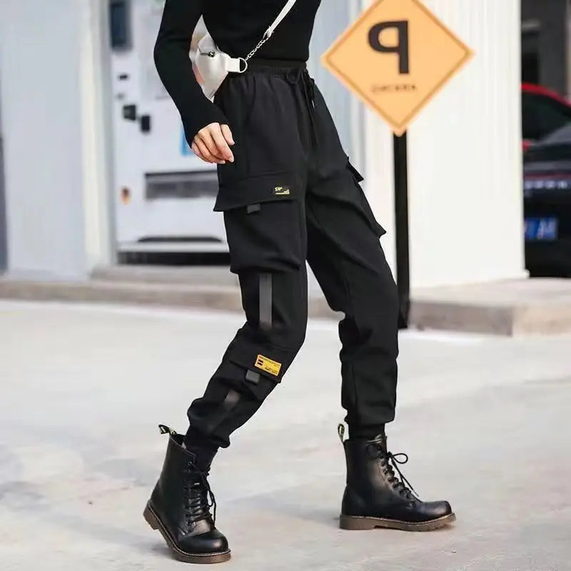 Joggeurs femme sport décontracté filles mode Hip-hop Streetwear pantalon mode Cargo pantalon femme danse pantalons de survêtement pantalon noir