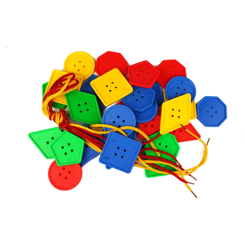 Jouets éducatifs Montessori pour enfants, 30 pièces, blocs géométriques d'apprentissage précoce, boutons de filetage, outils pédagogiques GYH