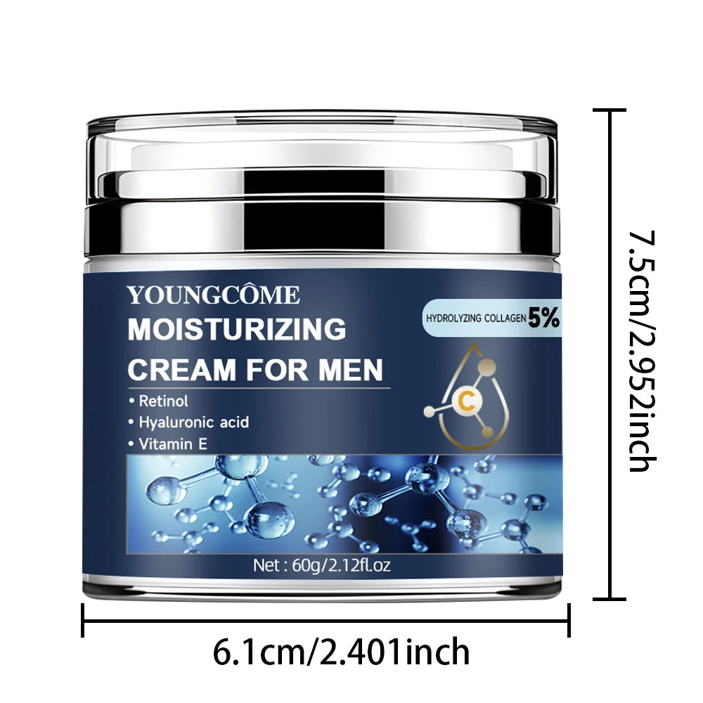 Crème hydratante au collagène pour hommes au rétinol et vitamines, réparation Anti-rides, estompe les ridules, soin du visage à l'acide hyaluronique