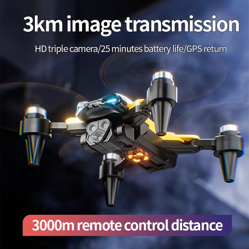 Drone professionnel M5 8K avec trois caméras grand angle, évitement d'obstacles, GPS 5G, positionnement du flux optique, quadrirotor RC sans balais