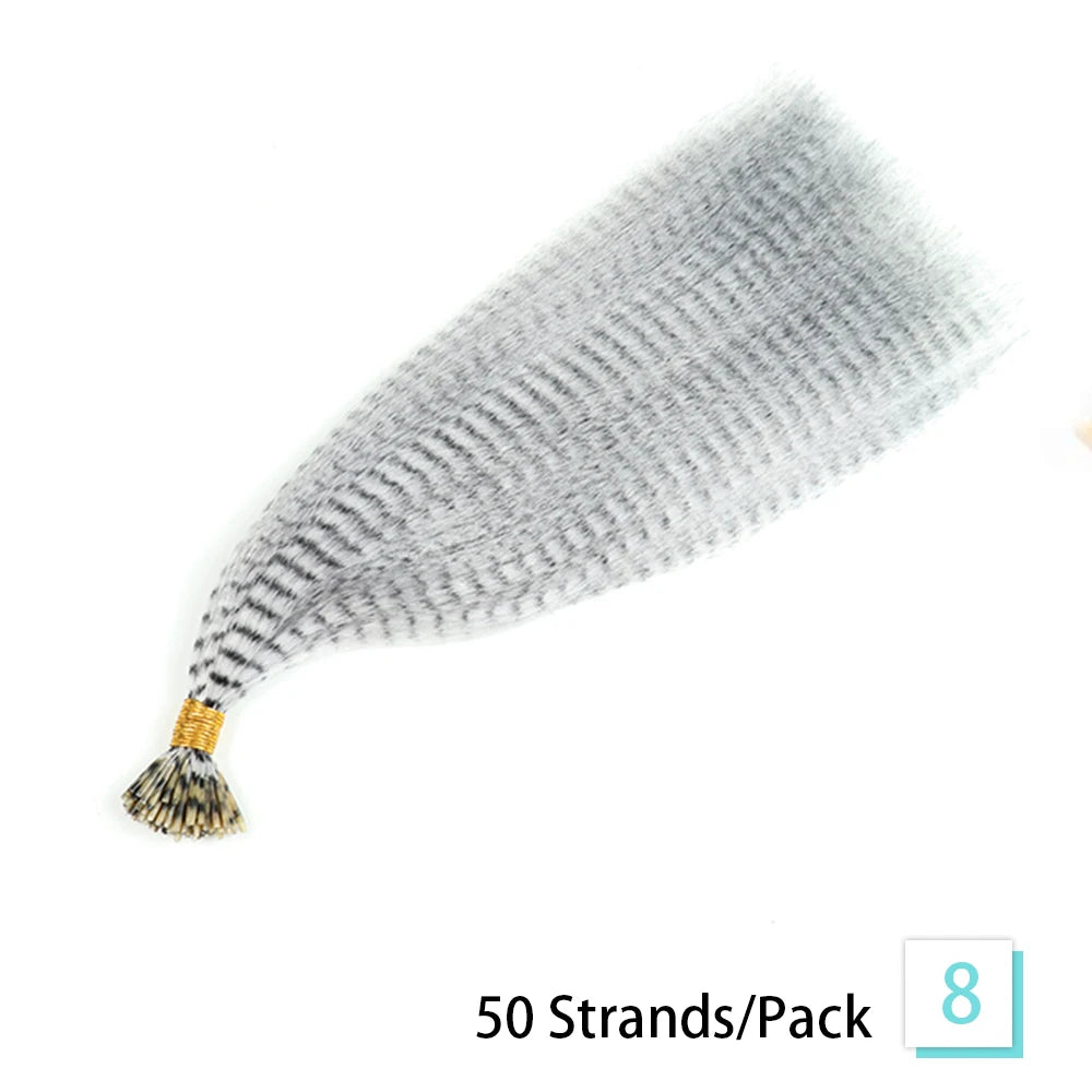 16-inch Synthetic Feather Hair Extensions, 50 Strands/Pack, Colored Hair Extensions, Colored Feather Hair Extensions for Women