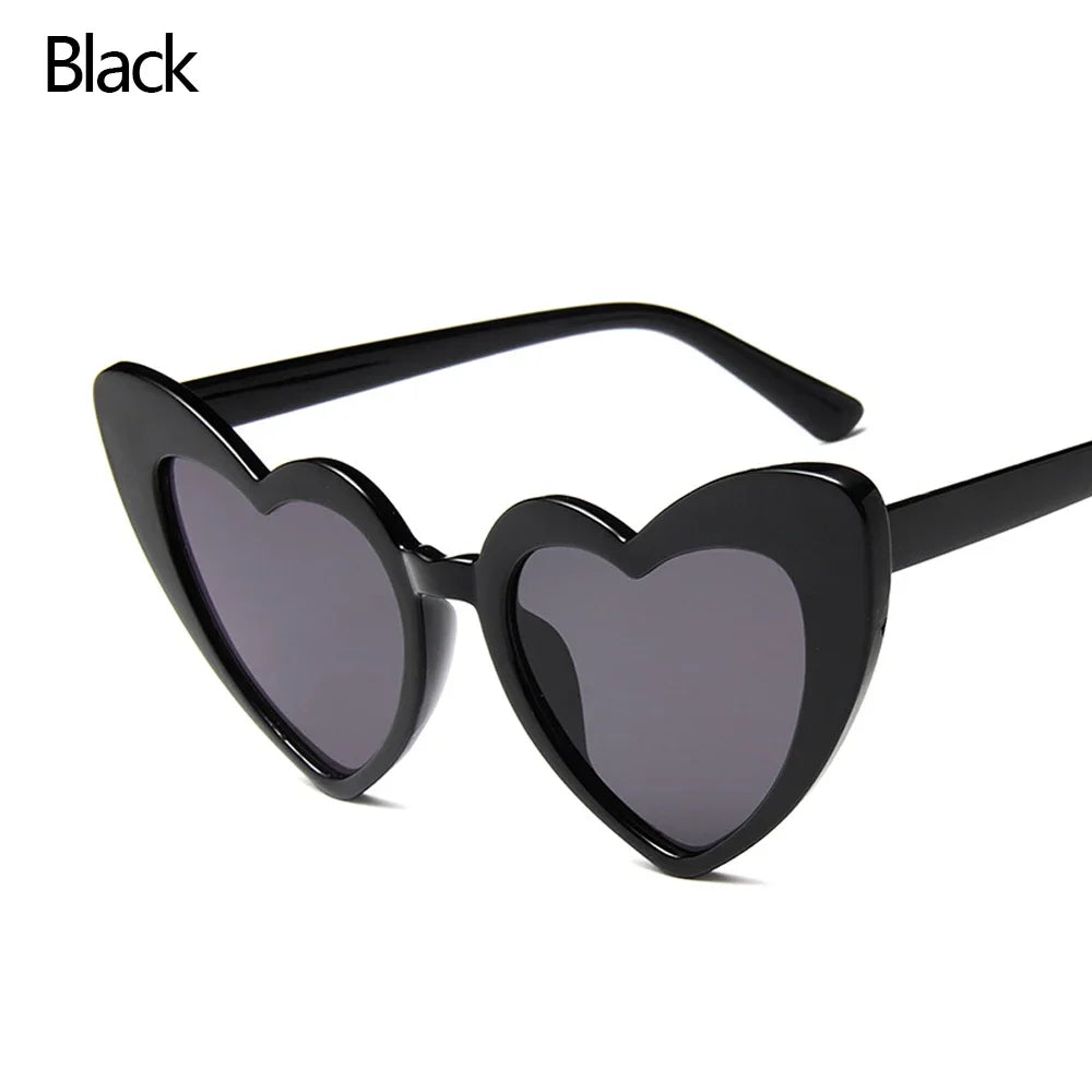 Lana del rey-Lunettes de soleil en forme de cœur pour femmes, lunettes de soleil rétro, lunettes de protection UV400, grand cadre, effet d'amour, luxe, 1PC