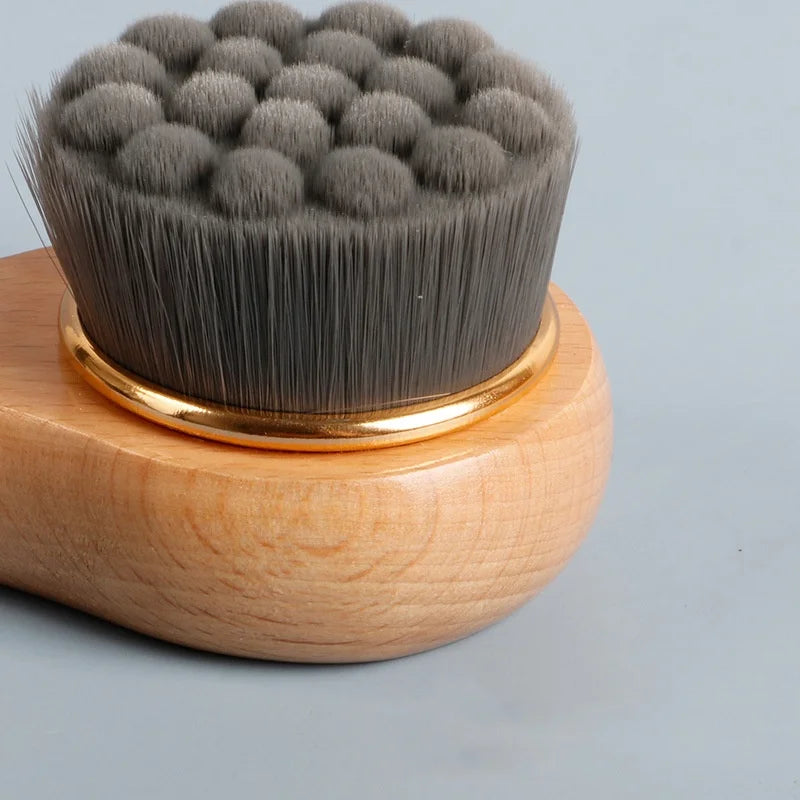 Brosse de lavage du visage en bois, manche en hêtre, manche en bambou, lavage manuel du visage