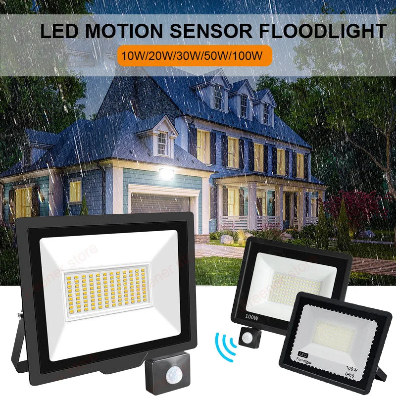 Éclairage LED étanche projecteurs extérieurs lampe 220V projecteur LED 100W 50W 30W 20W 10W pour jardin Garage rue applique murale