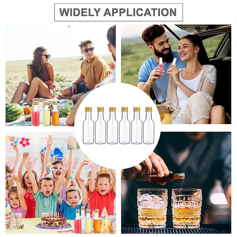 30 pièces, 25/50/100/150mlMini bouteilles d'alcool, bouteilles d'esprit vides en plastique réutilisables pour réception-cadeau pour bébé, mariages, fêtes de mariée