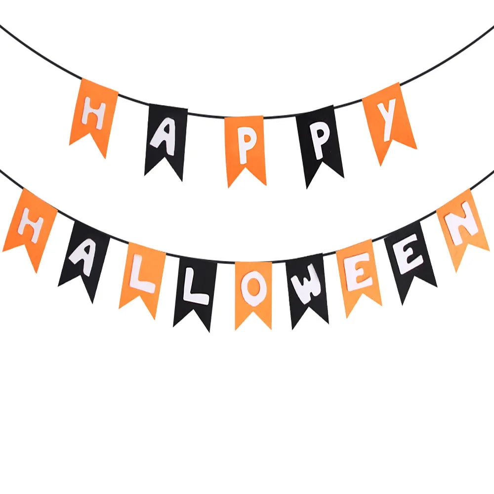 Decorative banners for Halloween parties, non-woven banners, stage setup supplies, festive hanging decorations