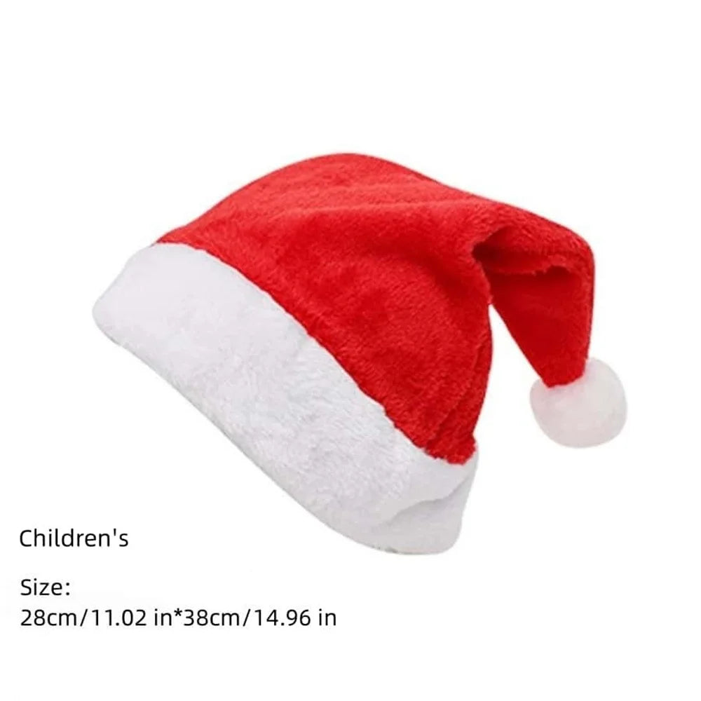Chapeau de noël en peluche pour adultes et enfants, casquette classique en feutre de vacances pour adultes et enfants, accessoire festif d'hiver